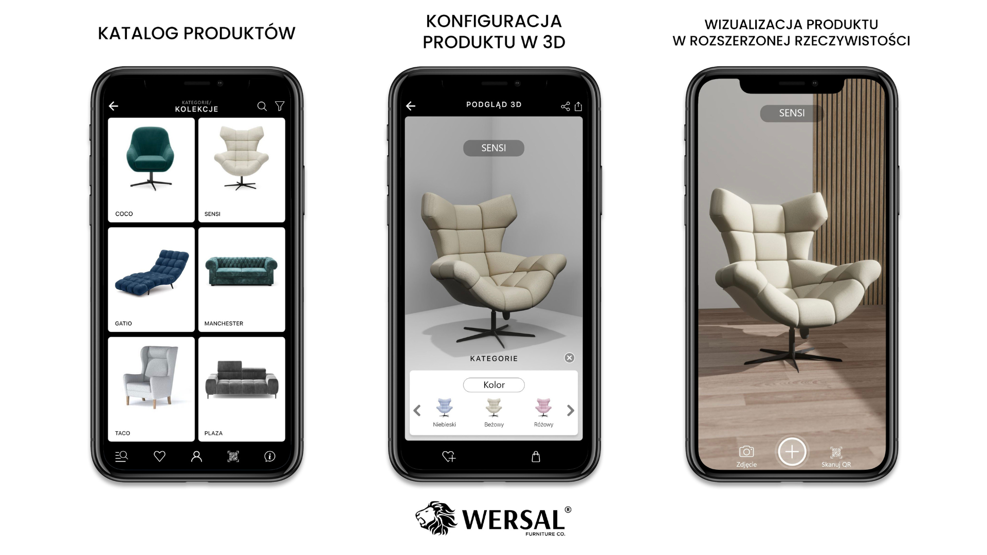 Katalog produktów, konfiguracja produktu w 3D, Wizualizacja produktu w rozszerzeonej rzeczywistości